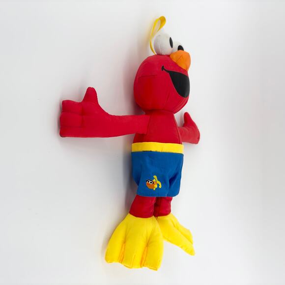 Sesame Street Hasbro Elmo Plush Stuffed Animal Bath Time Toy 11” Snorkel Flipper - Picture 4 of 7